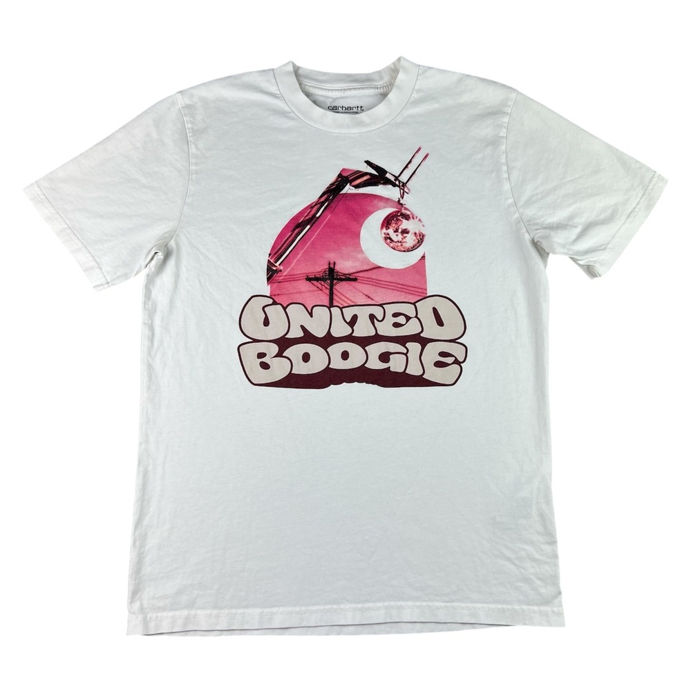 Carhartt‎ WIP United Boogie Graphic T-Shirt Mens Small White Workwear Streetwear